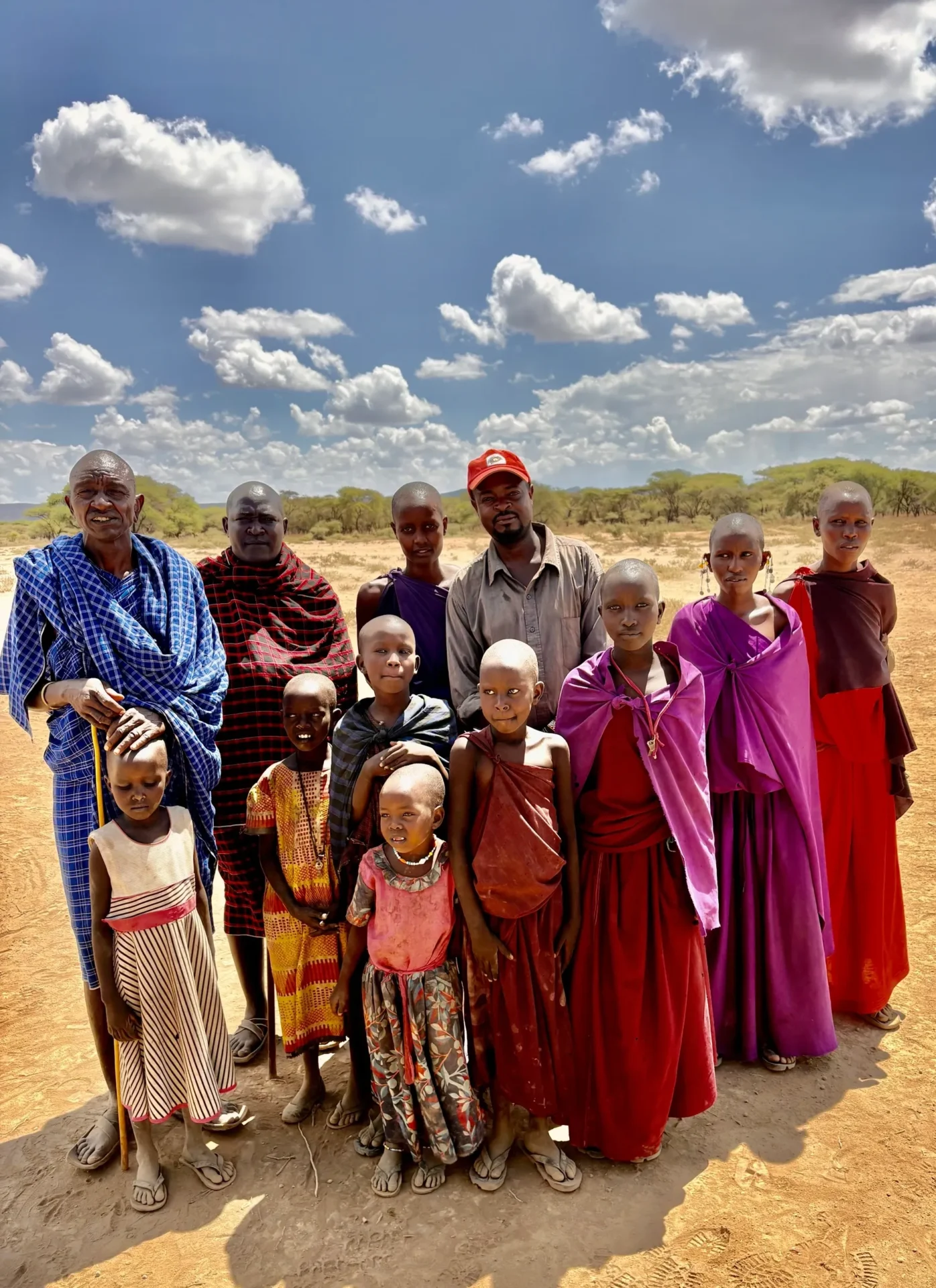Group of people in colorful traditional attire.